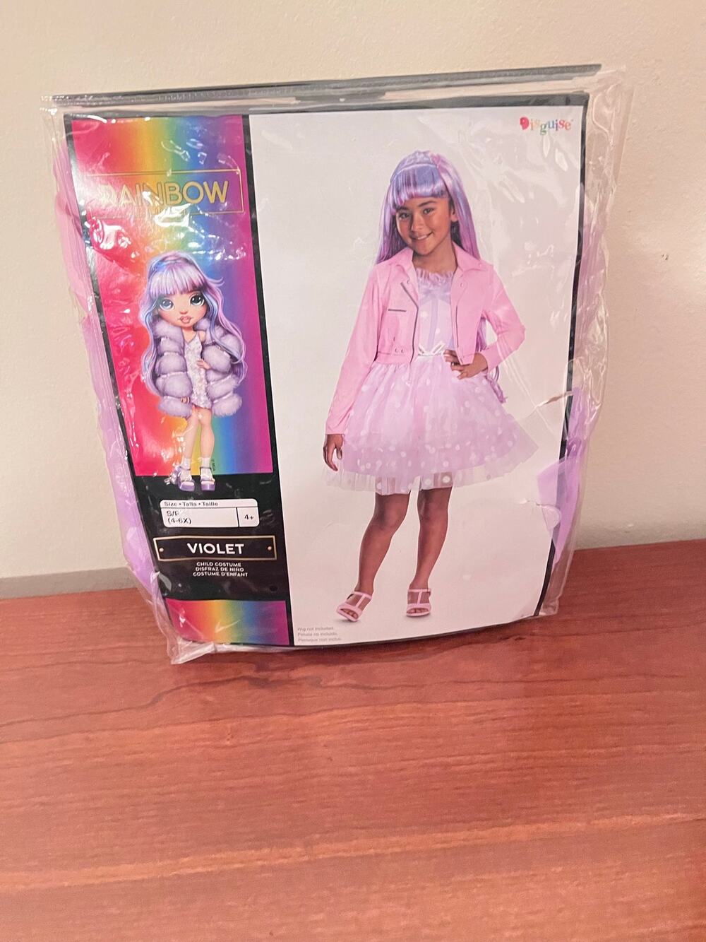 Disguise Rainbow High  Girls  Violet CostumeDress Jacket Sz 4-6X New